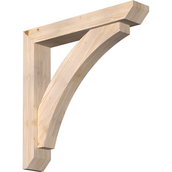 Ekena Millwork Thorton Slat Smooth Bracket w/ Offset Brace, Douglas Fir, 5 1/2"W x 32"D x 32"H BKT0604X32X32THR06SDF - main